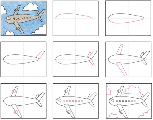 عکس, آموزش نقاشی هواپیمای کودکانه جیمبو