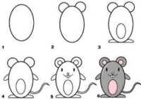عکس آموزش کشیدن موش کارتونی برای بچه