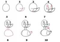 عکس کشیدن و نقاشی اردک بامزه در ده قدم