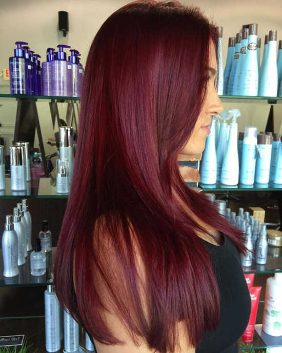 عکس, فرمول رنگ موی قرمز گیلاسی برای موها