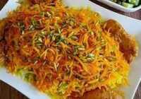 عکس شیرین پلو با مرغ شیرازی یک غذای خوشمزه