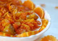 عکس خورش پرتقال و خلال پسته غذای مجلسی زمستان