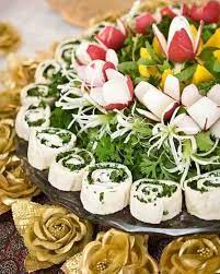 عکس, تزیین نون پنیر سبزی برای مراسم به زیباترین شکل ممکن