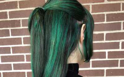 عکس, آموزش یک رنگ موی جذاب سبز برای موها