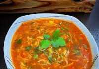 عکس سوپ خوشمزه ورمیشل با گوجه فرنگی و ماهیچه