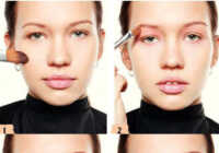 عکس آموزش تصویری آرایش سرحال نشان دادن صورت