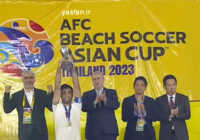 عکس کسب عنوان قهرمانی فوتبال ساحلی آسیا تایلند