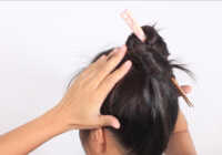 عکس فیلم آموزشی بستن مو با چوب مو یا چاپستیک برای مبتدی
